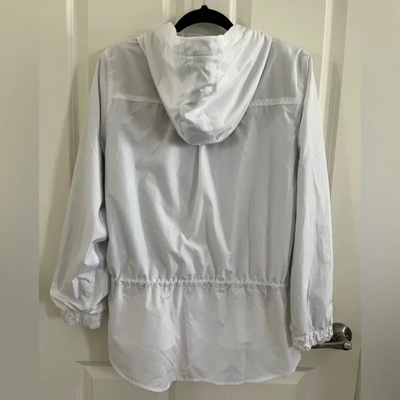 GAP Body Women’s White Lined Windbreaker with Hood; Size Medium. - Picture 2 of 9